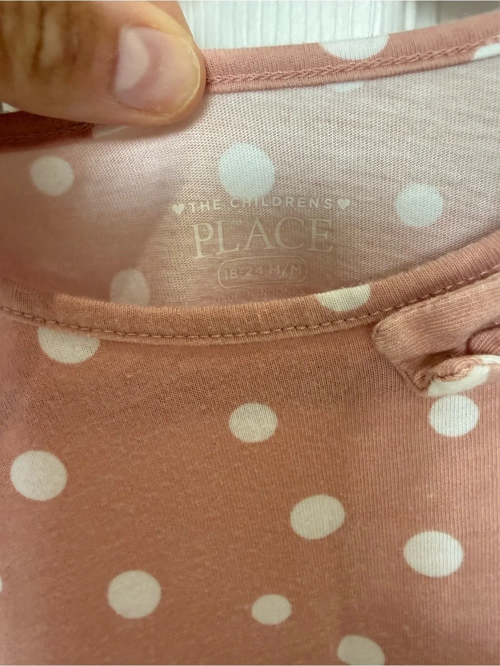 The Children's Place Pink Polka Dot Long Sleeve Dress